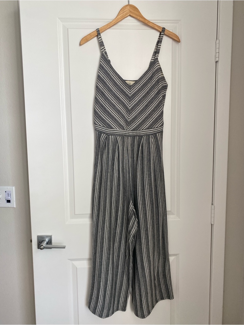 Tilly's Black & White Striped Wide-Leg Jumpsuit